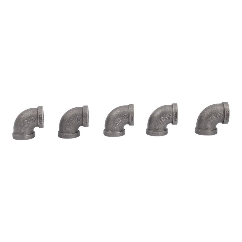 PIPE DECOR Authentic Malleable Iron 90 Degree Black 1/2" Elbow Ten Pack by Pipe Decor, Industrial Steel Gray Standard Half Inch Threaded Pipes Fittings Nipples, Great For Rustic DIY Furniture Fixtures, 10 Elbows - Image 4